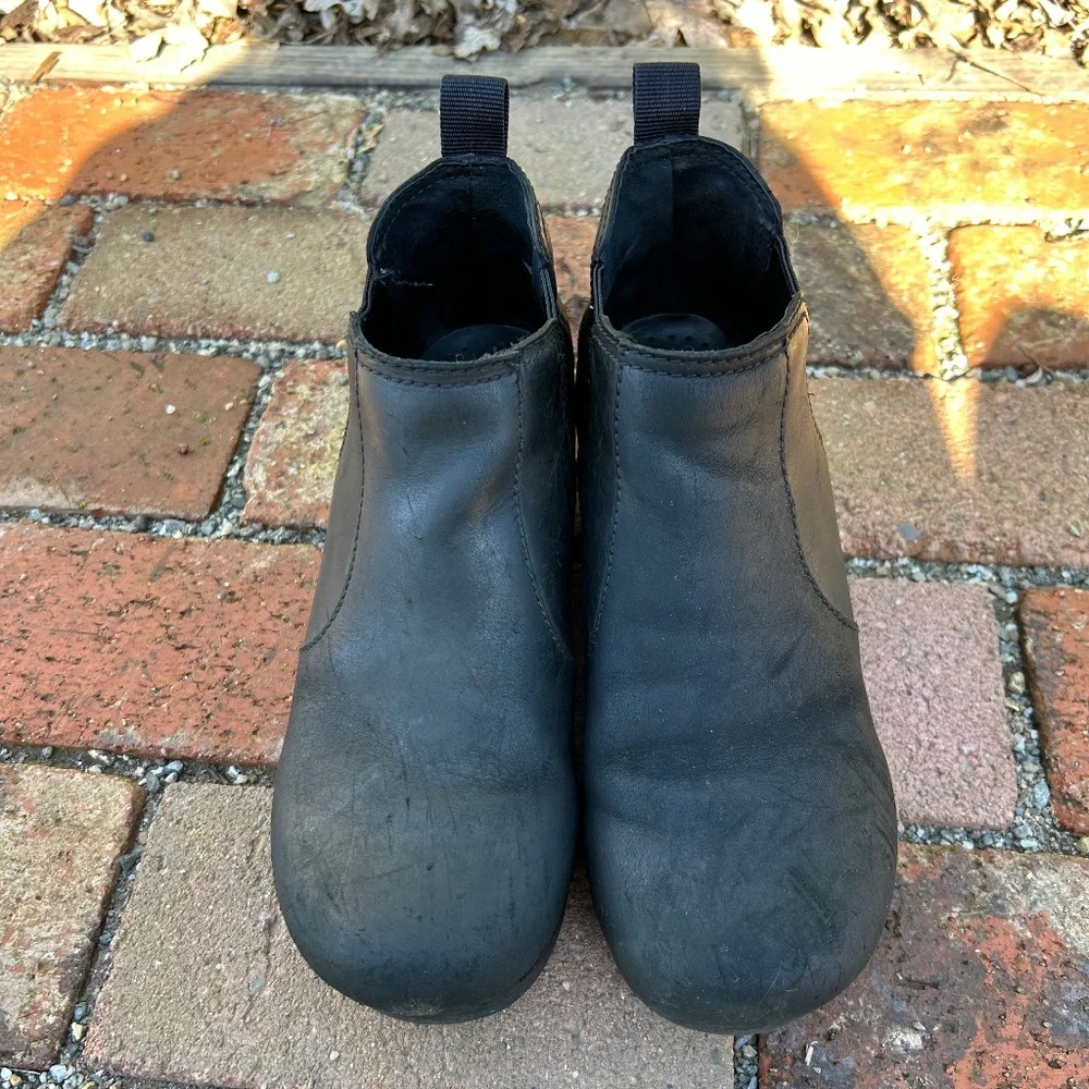Frankie Dansko Clog Boots Oiled Black Used 38 Womens 8 Bootie Chelsea - Picture 3 of 14